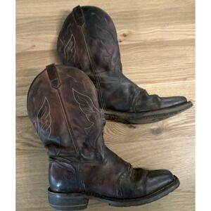 Double-H DH5314 Square‎ Toe Western Work Boots 8.5 M Brown Leather USA
